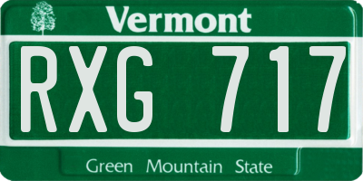 VT license plate RXG717
