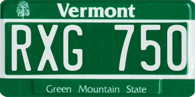 VT license plate RXG750
