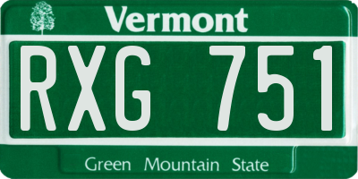 VT license plate RXG751