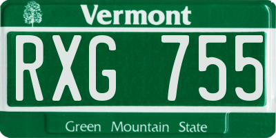 VT license plate RXG755