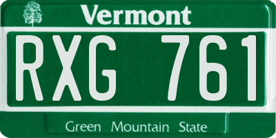 VT license plate RXG761