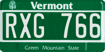 VT license plate RXG766