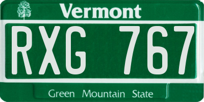 VT license plate RXG767
