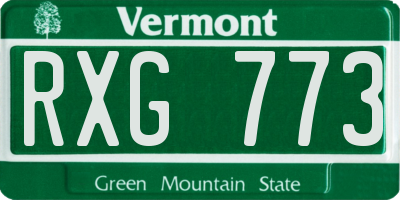 VT license plate RXG773