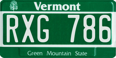 VT license plate RXG786