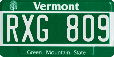 VT license plate RXG809