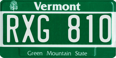 VT license plate RXG810
