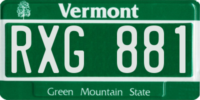 VT license plate RXG881
