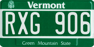 VT license plate RXG906