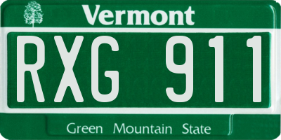 VT license plate RXG911