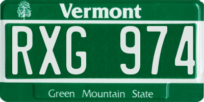 VT license plate RXG974