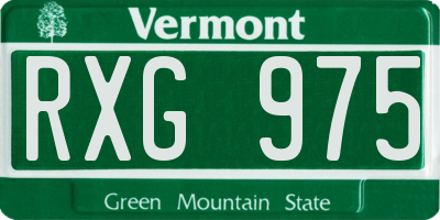 VT license plate RXG975