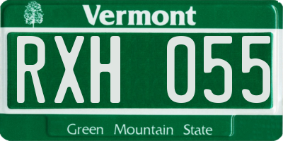 VT license plate RXH055