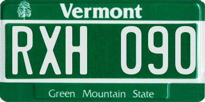 VT license plate RXH090