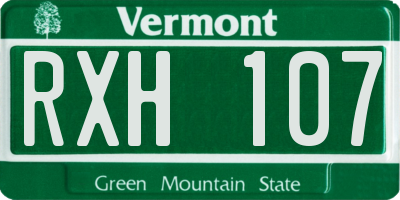 VT license plate RXH107