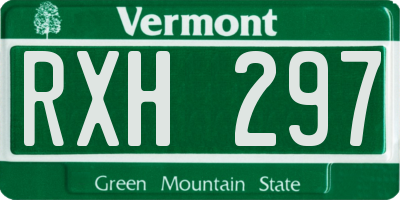VT license plate RXH297