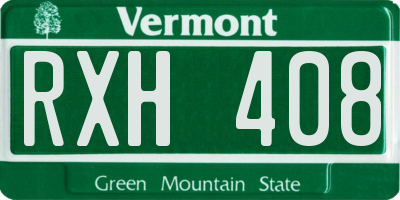 VT license plate RXH408