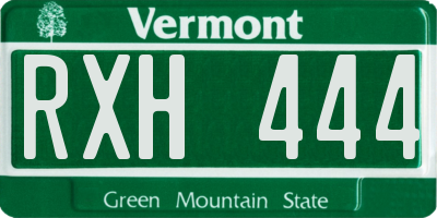 VT license plate RXH444