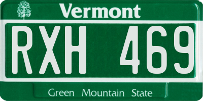 VT license plate RXH469