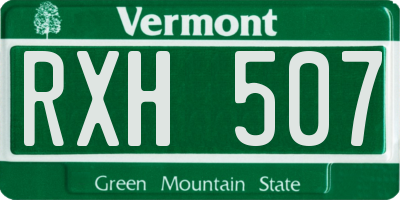 VT license plate RXH507