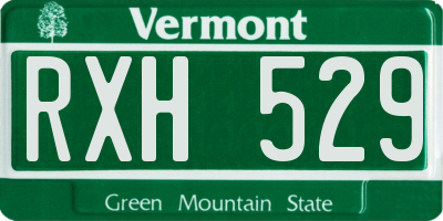 VT license plate RXH529