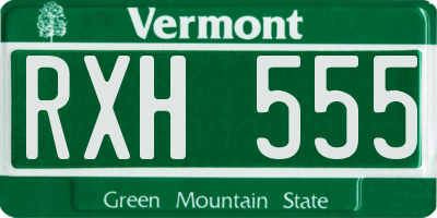 VT license plate RXH555