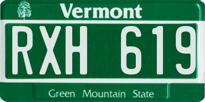 VT license plate RXH619