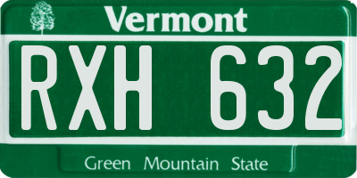 VT license plate RXH632