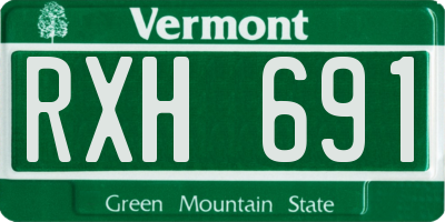 VT license plate RXH691