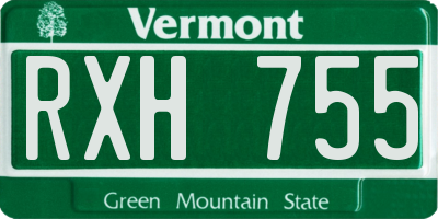 VT license plate RXH755
