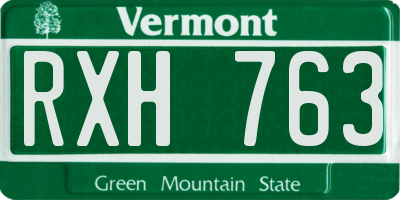 VT license plate RXH763