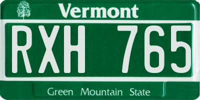VT license plate RXH765