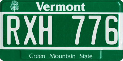 VT license plate RXH776