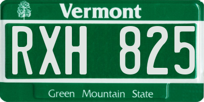 VT license plate RXH825