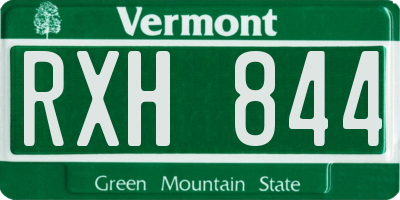 VT license plate RXH844