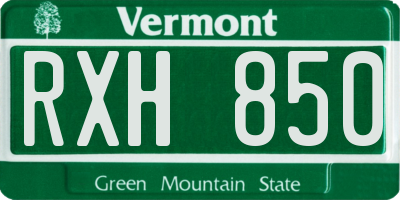 VT license plate RXH850