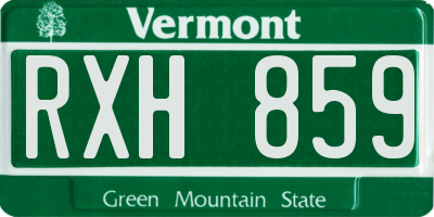 VT license plate RXH859