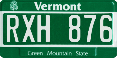 VT license plate RXH876
