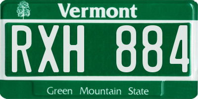 VT license plate RXH884