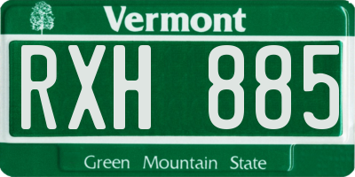 VT license plate RXH885