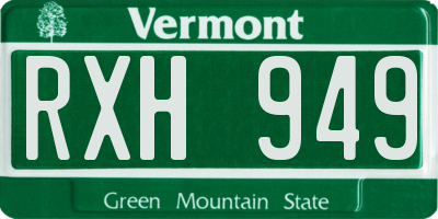 VT license plate RXH949
