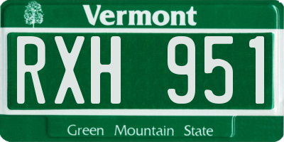 VT license plate RXH951