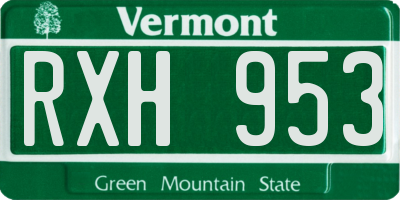 VT license plate RXH953