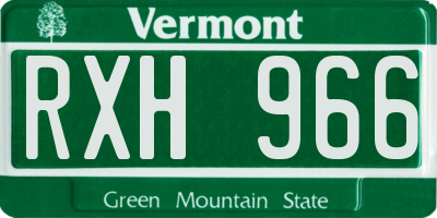 VT license plate RXH966