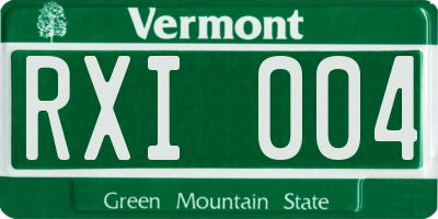 VT license plate RXI004