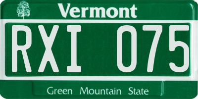 VT license plate RXI075