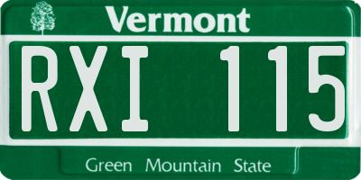 VT license plate RXI115