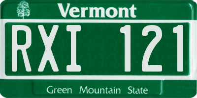 VT license plate RXI121