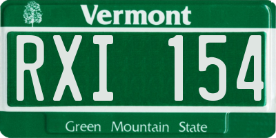 VT license plate RXI154