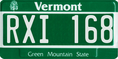 VT license plate RXI168